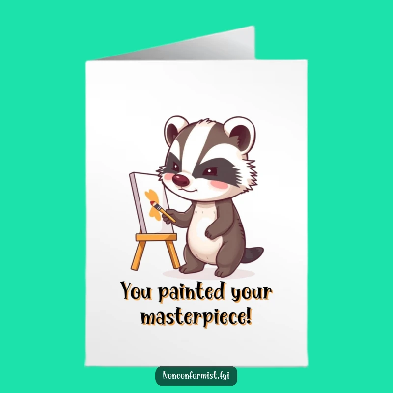 Free Printable Congrats Card: Badger's Masterpiece - Hilarious Downloadable Achievement Gift