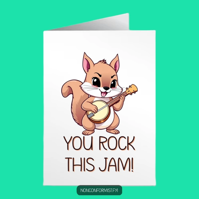 Free Printable Squirrel Banjo Congrats Card: Defiant Joy, Downloadable Greeting