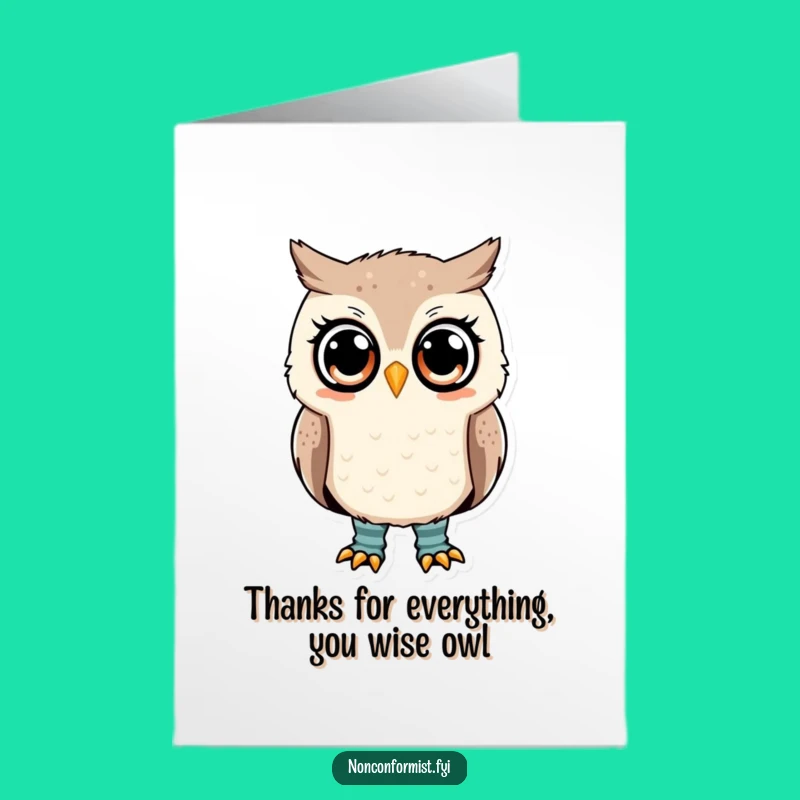 Free Printable Owl Thank You Card: Mismatched Socks, Funny Downloadable Appreciation