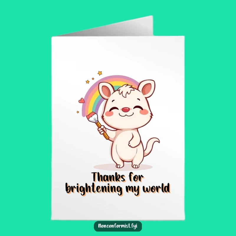 Free Printable Thank You Card: Animal Rainbow Painter, a Humorous Downloadable Gift!