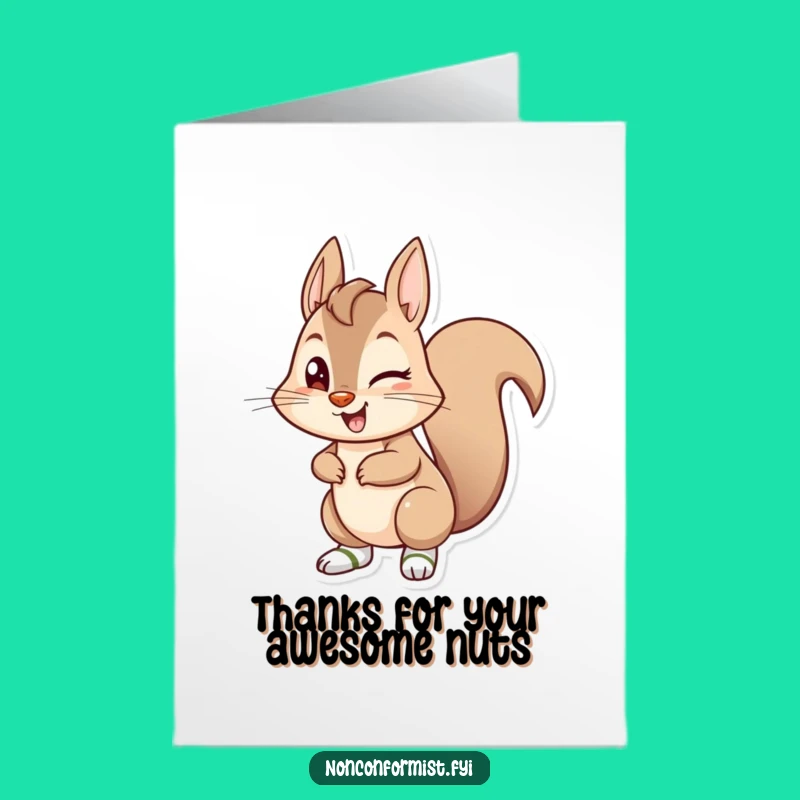 Free Printable Thank You Card: Mischievous Squirrel Mismatched Socks Gift