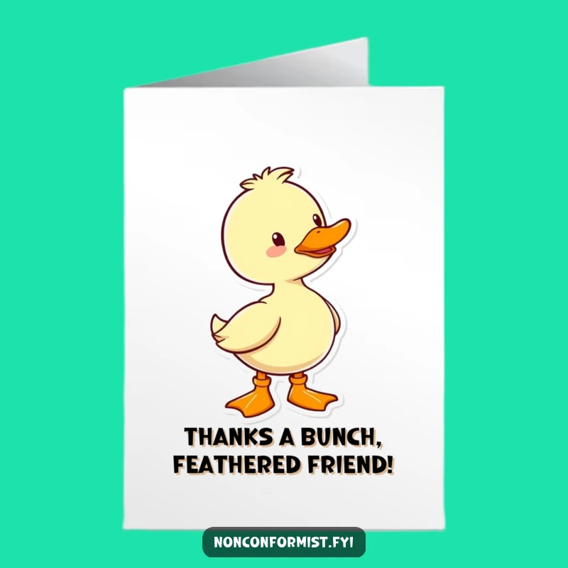 Funny Free Printable Thank You Card: Cheerful Duck's Boot - Express Gratitude