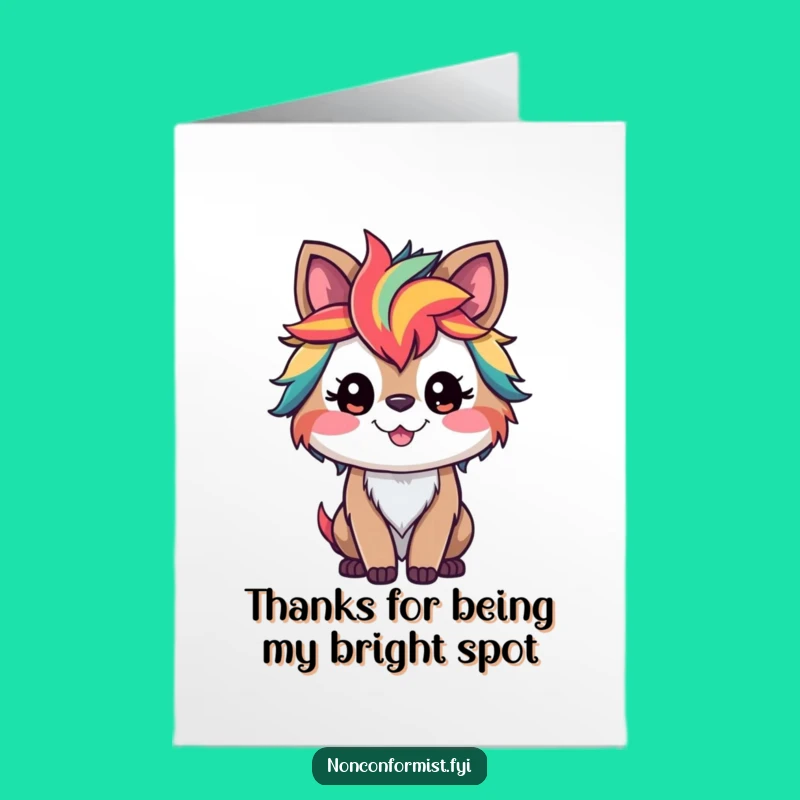 Free Printable Thank You Card: Colorful Animal Expresses Gratitude with Flair!