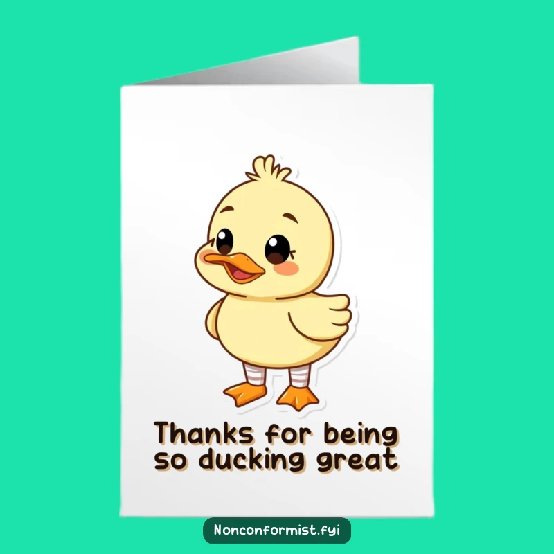 Free Printable Thank You Card: Duck's Mismatched Sock Gratitude