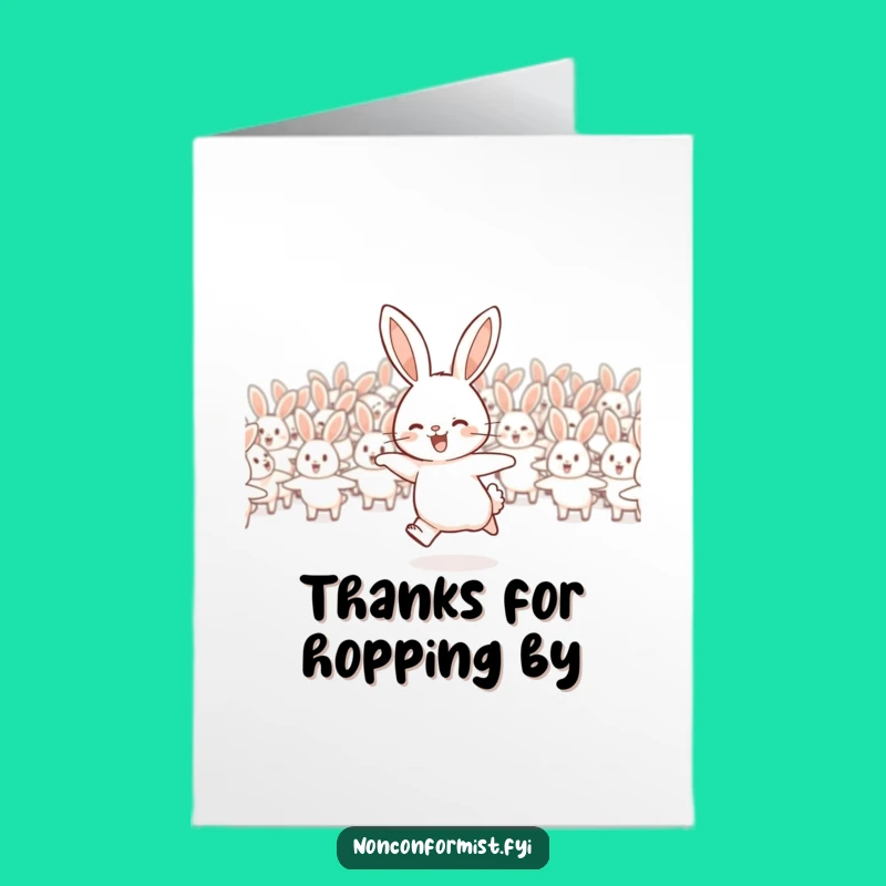 Free Printable Rabbit Thank You Card: Own Path, Downloadable