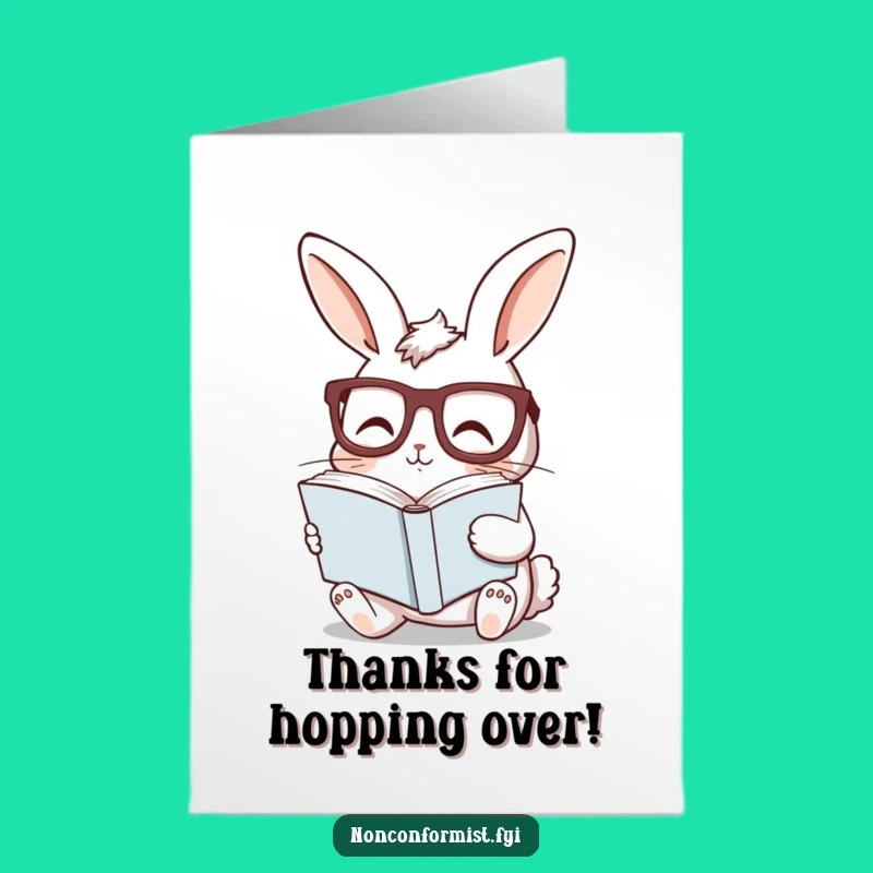 Free Printable Thank You Card: Wise Bunny for a Funny Downloadable Appreciation