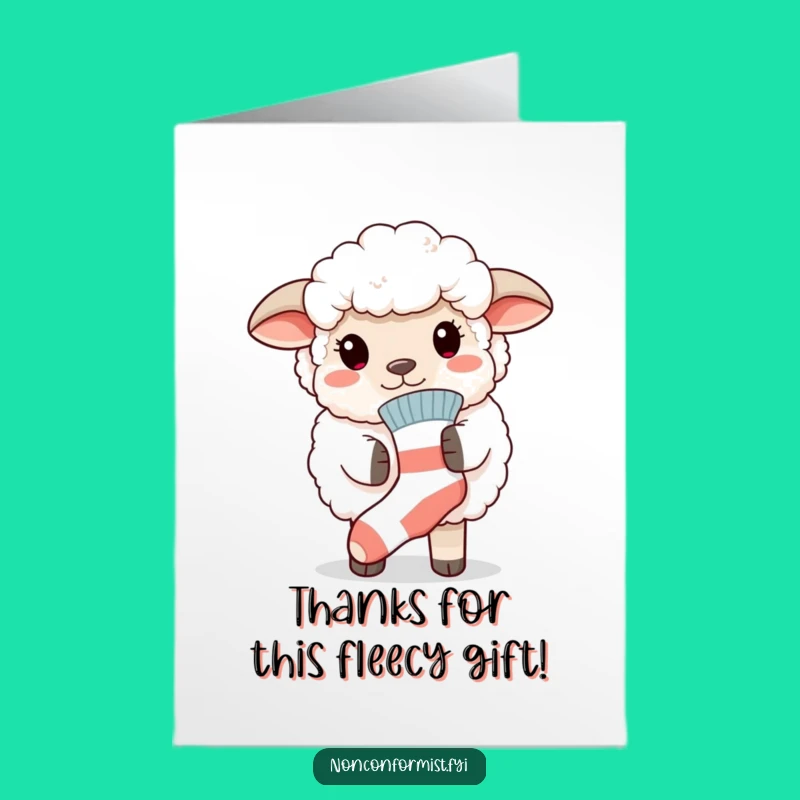 Quirky Free Printable Thank You Card: Sheep Sock Pride Download
