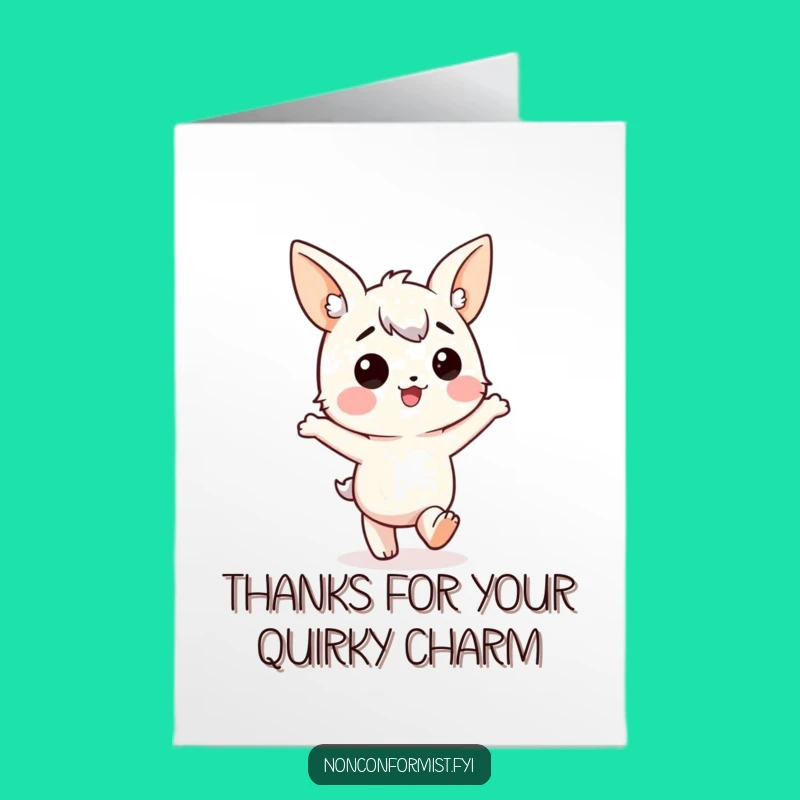 Free Printable Thank You Card: Mismatched Ears Character, Funny Wrong Way Thanks, DIY Gift