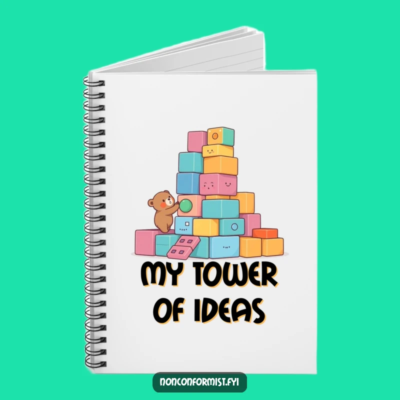 Funny Bear Notebook: Journal Tower Builder, Colorful Blocks Notes, Perfect Funny Gift