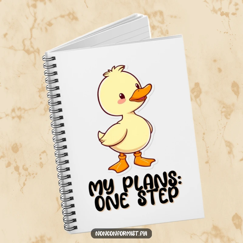 Funny Duck Notebook: A cheerful duck wearing a single, brightly colored boot, perfect for jotting down quirky thoughts.