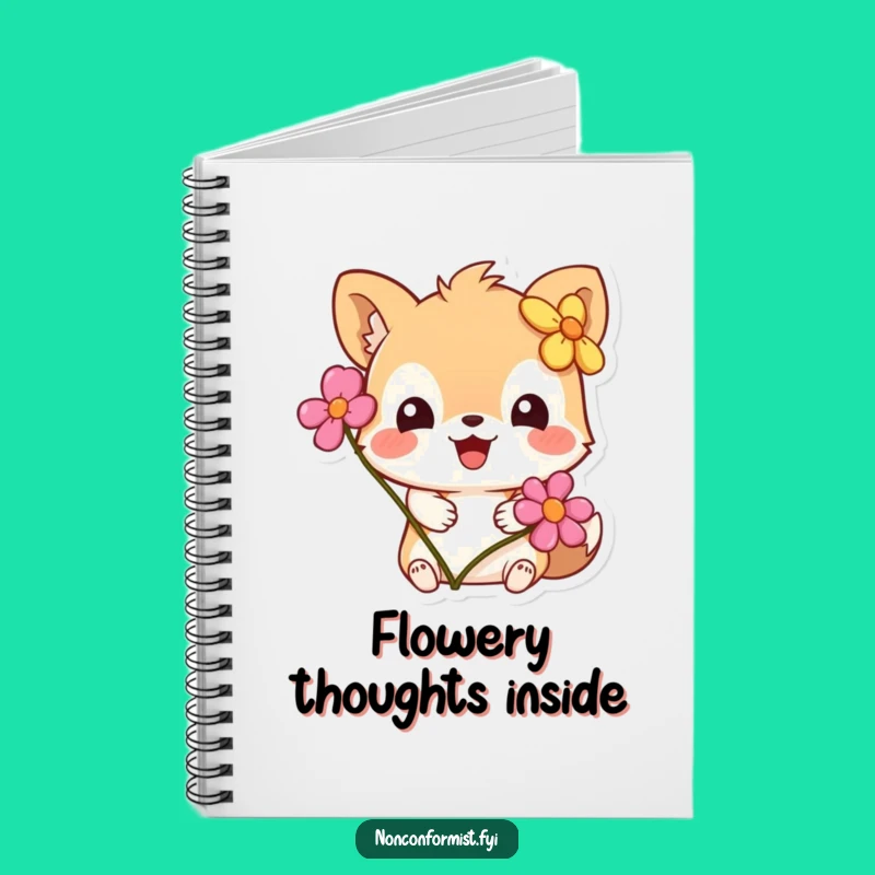 Funny Floral Notes Notebook: Cute Animal Character Journal, Gift for Writers