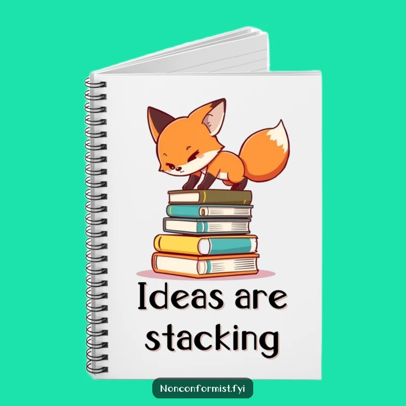 Funny Fox Book Balance Notebook - Determined Reader Journal - Humorous Gift