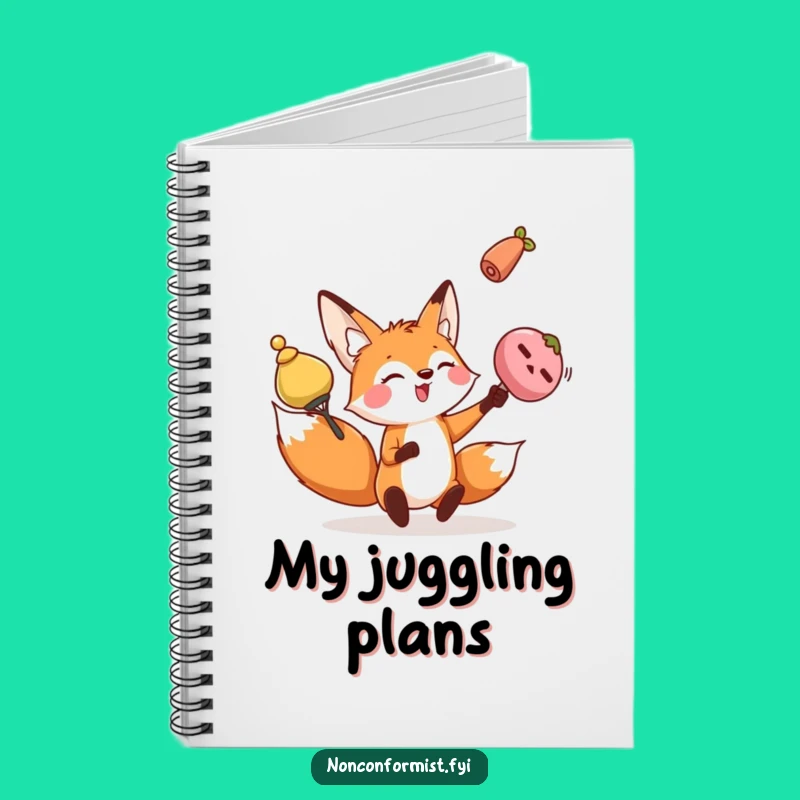 Funny Fox Notebook: Journal Your Juggling, Perfect Fun Gift!