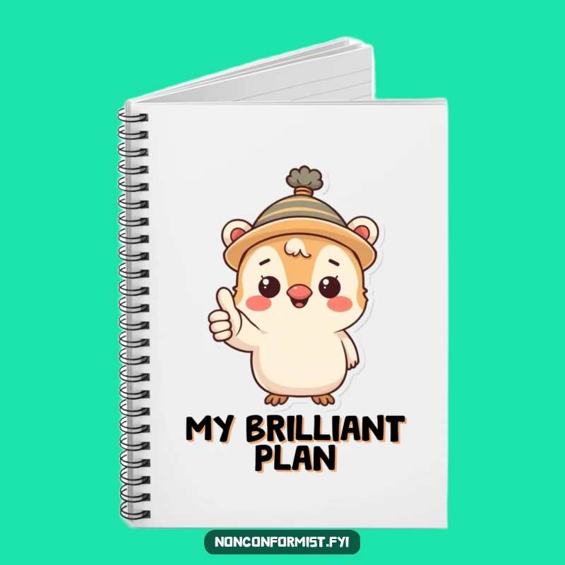 Funny Quirky Hat Creature Notebook: Jot down thoughts with a thumbs up, unique gift.