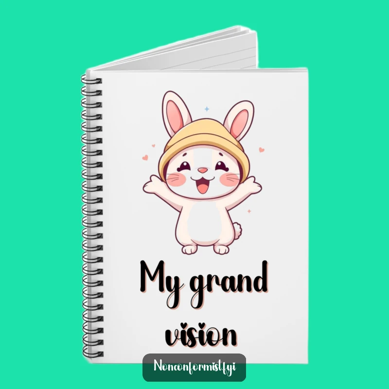 Funny Rabbit Bear Hat Notebook: Cute Character Journal, Humorous Gift