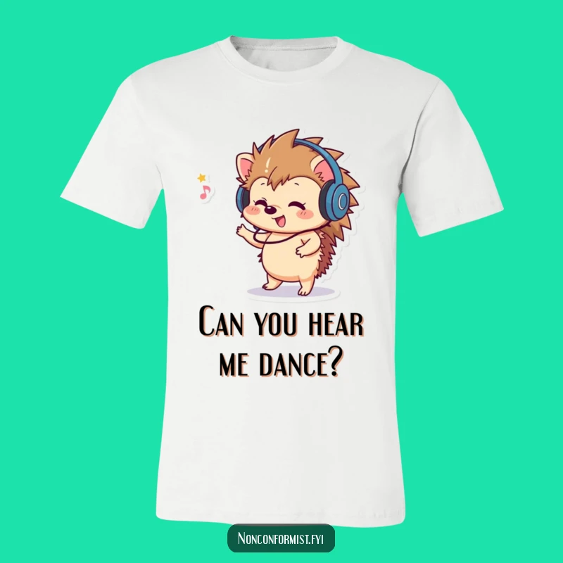 Funny Hedgehog Dancing T-Shirt: Feel the Music with Quirky Style