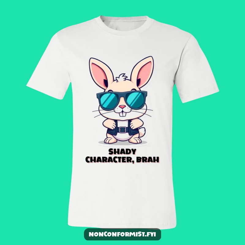Funny Bunny Sunglasses T-Shirt: Cool Rebellious Character Tee for Fun Lovers