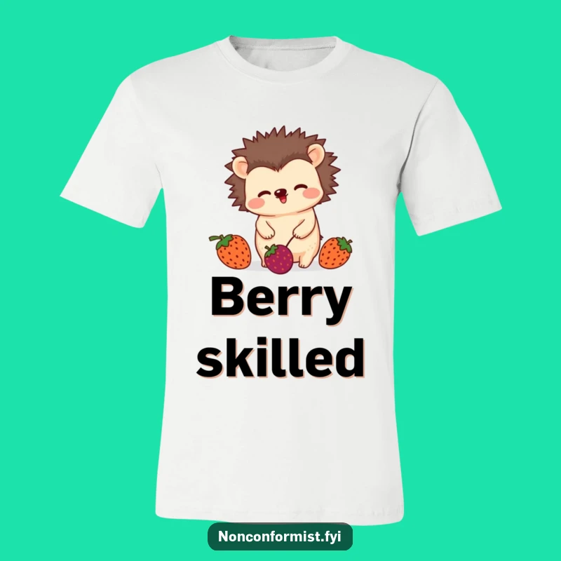 Funny Hedgehog Berry Juggling T-Shirt: Wiggle Tee, Hilarious Gift