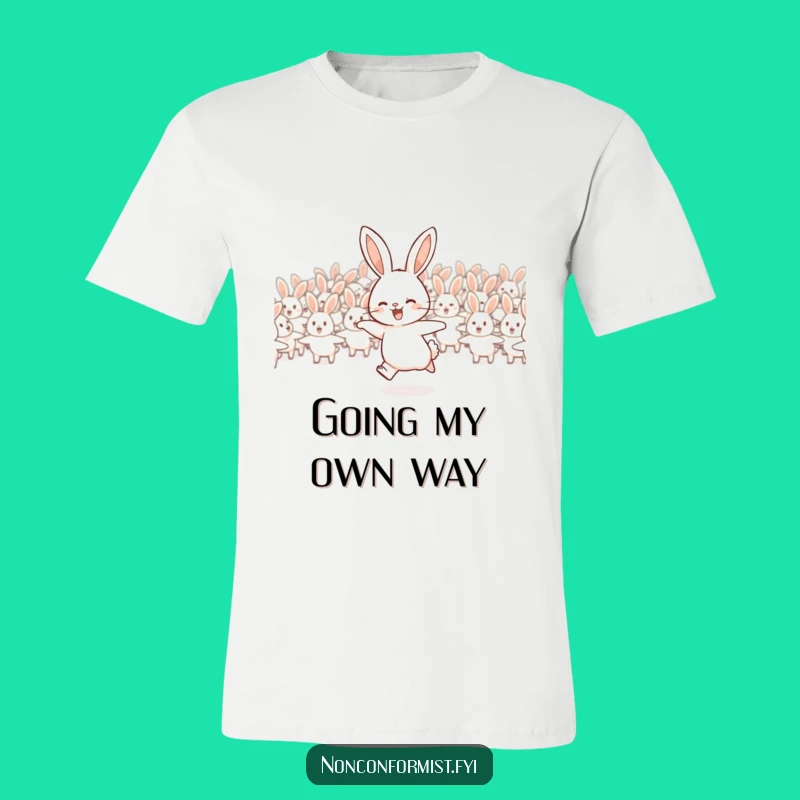 Funny Rabbit Flock T-Shirt: March to Your Own Beat!
