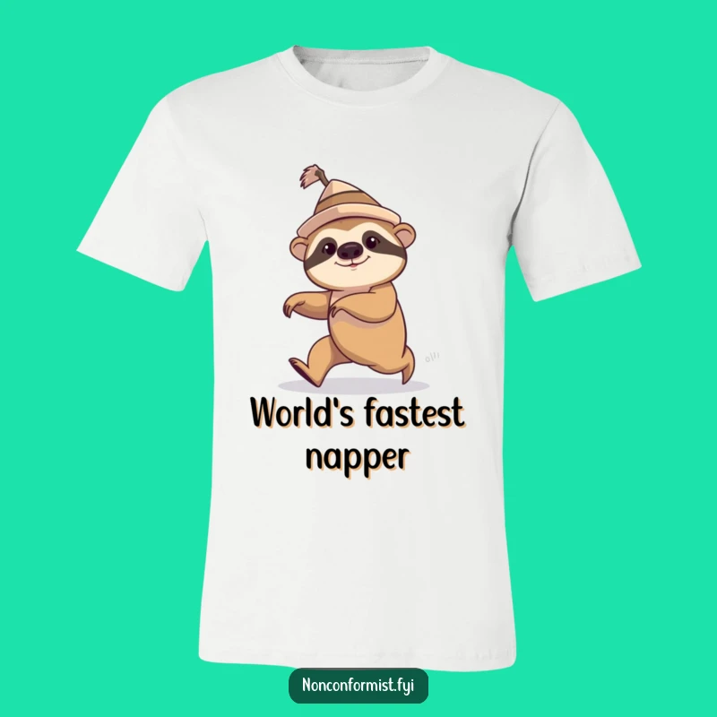 Funny Sloth Hat Speed Walk Tee: Quirky Design, Hilarious Gift for Slow Movers
