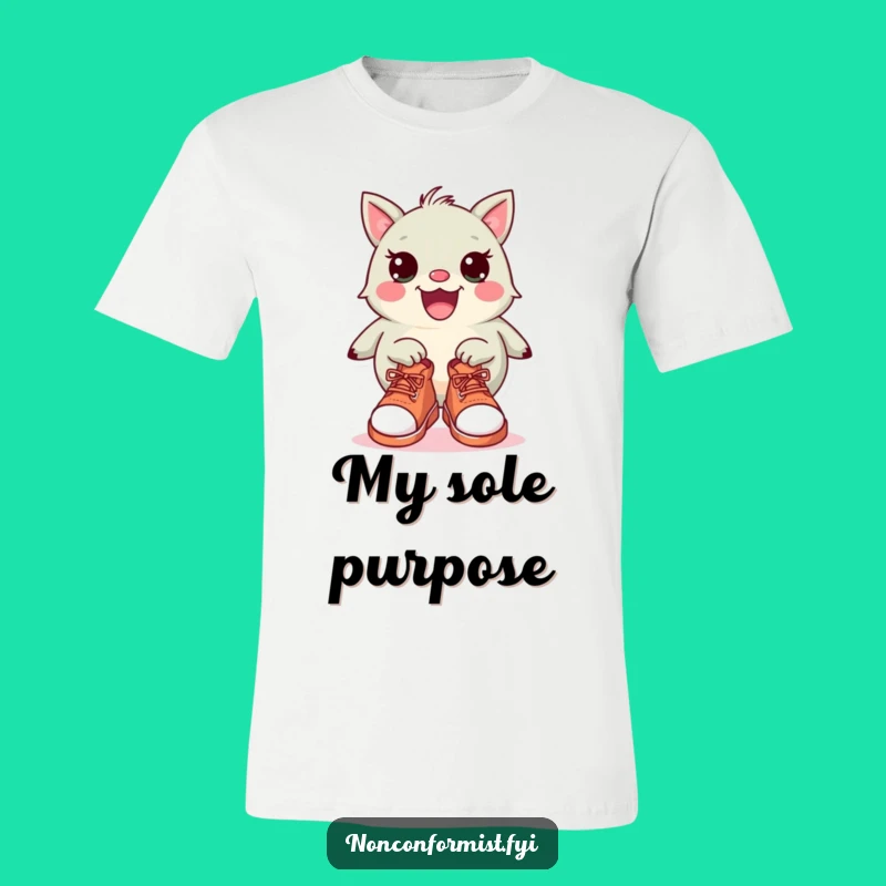 Funny Shoe Swap Tee: Quirky Creature's Mismatched Pair, Humorous Gift