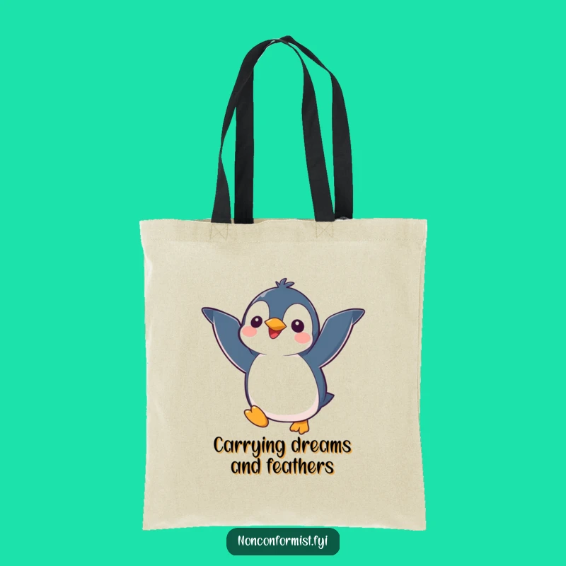 Funny Penguin Tote Bag: Cute Kawaii Character Carryall for Daily Adventures