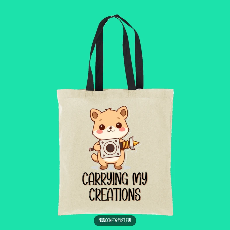 Funny Inventor Mouse Tote Bag: Cute Animal, Unique Contraption Design for a Practical Gift
