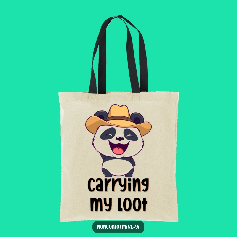 Funny Panda Cowboy Tote Bag: Carryall for Your Roaring Essentials