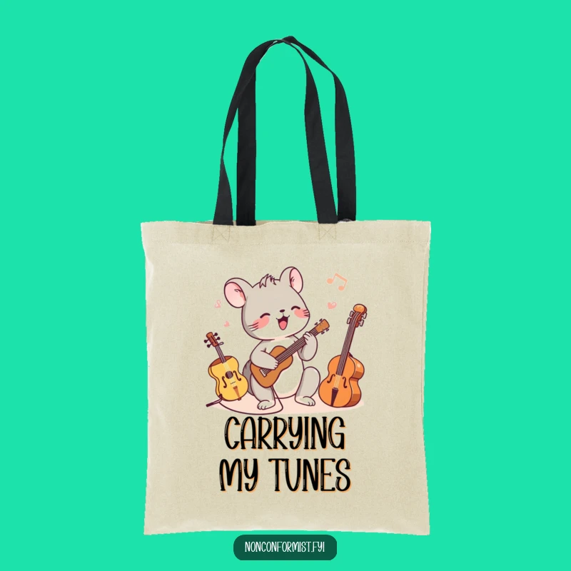 Funny Animal Musician Tote Bag: Carry your tunes, perfect music accessory gift.