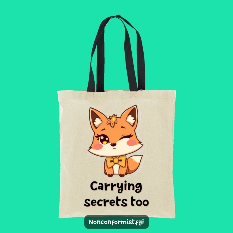 Funny Fox Bow Tie Tote Bag: Carry Your Charm with Style!