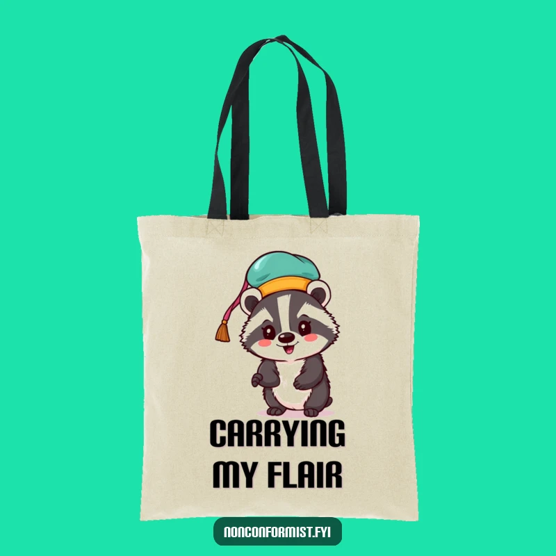 Funny Badger Hat Tote Bag: Carry Your Character with Flair!