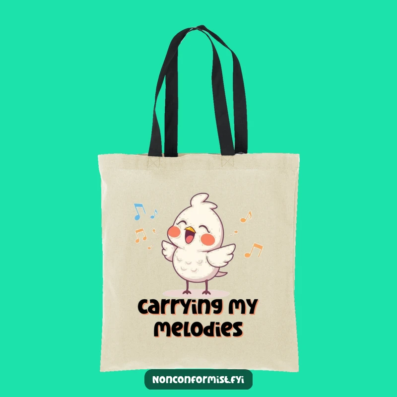 Funny Cute Bird Tote Bag: Quirky Melody Carry-All - Great Gift