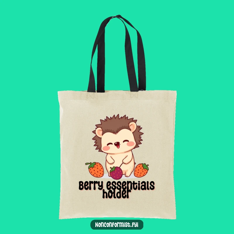 Funny Hedgehog Juggling Tote Bag: Berry Wiggle Canvas Bag, Giftable