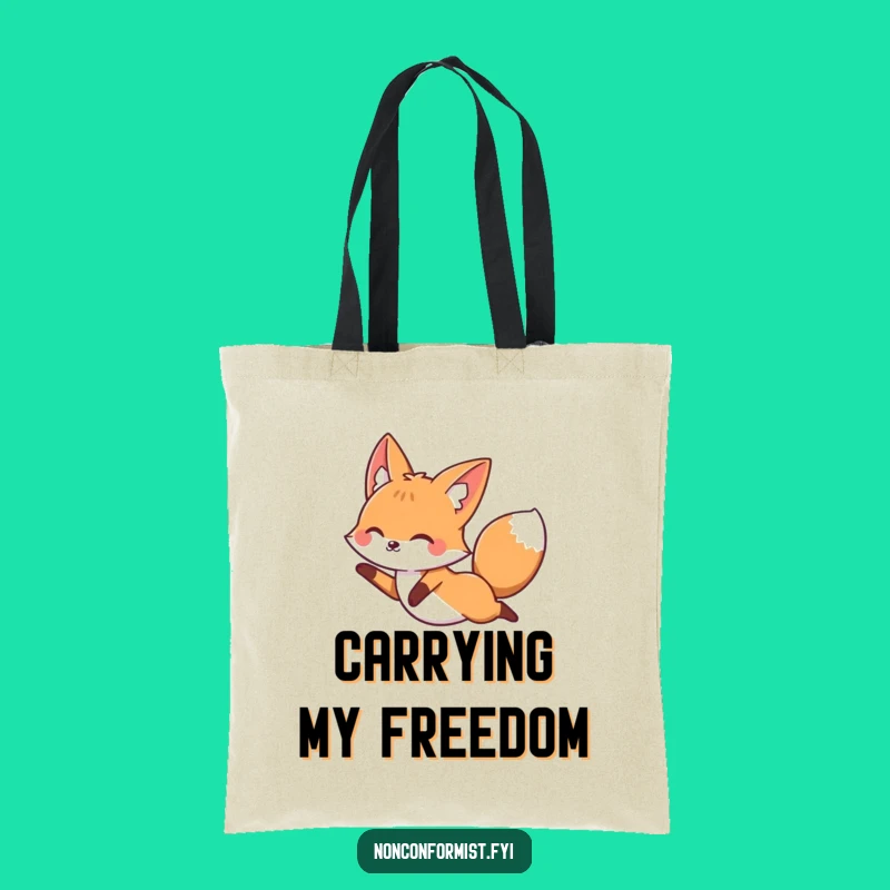 Funny Leaping Fox Tote Bag: Carry Your Freedom with Style!