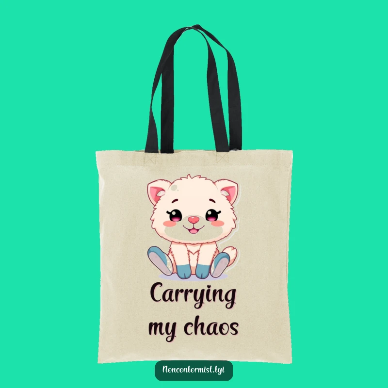 Funny Mismatched Socks Animal Tote Bag: Fluffy Character Carry-All