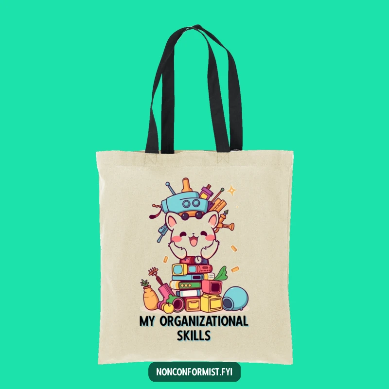 Funny Animal Builder Tote Bag: Carry it all with this hilarious stacking design, perfect gift.