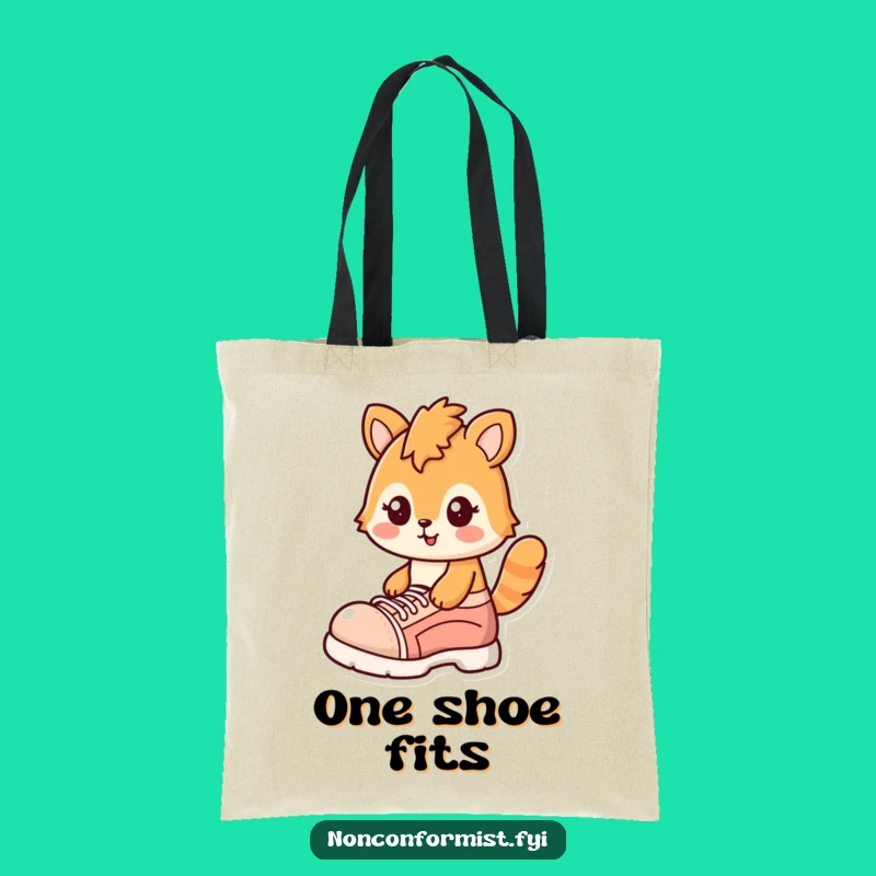 Funny Silly Fox Tote Bag: Oversized Shoe & Smirk Design for a Practical, Fun Gift